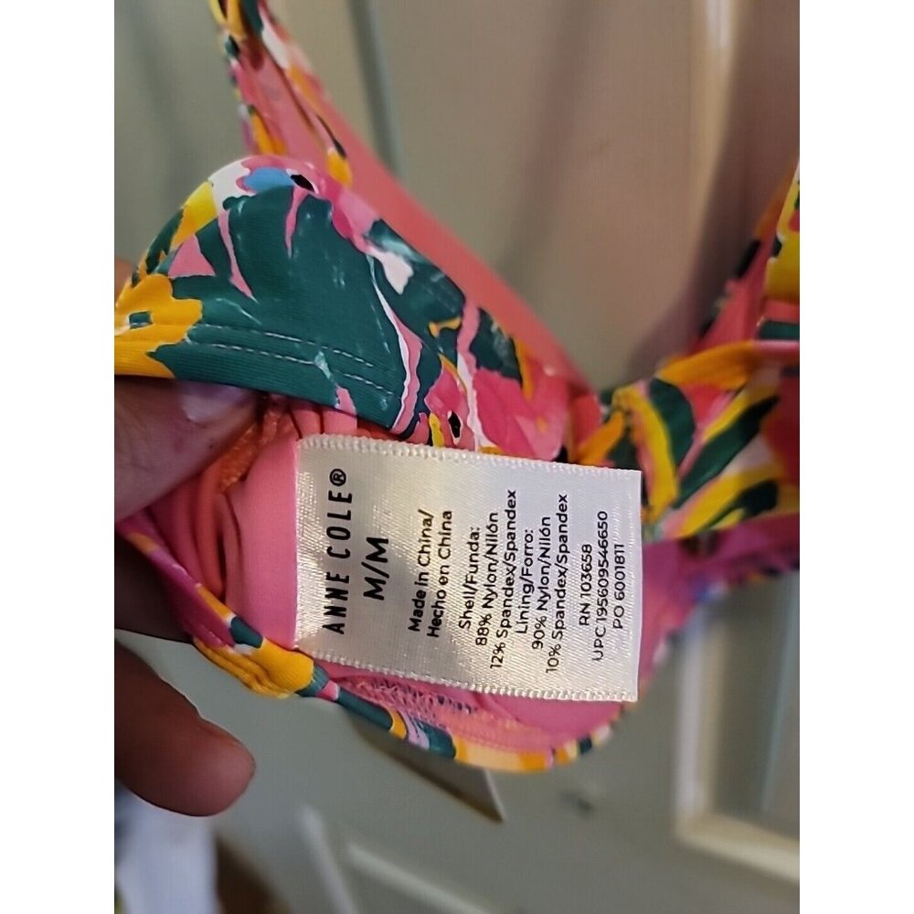 Anne Cole Bikini Top Floral Medium. Upf 50. NWT - Picture 11 of 12
